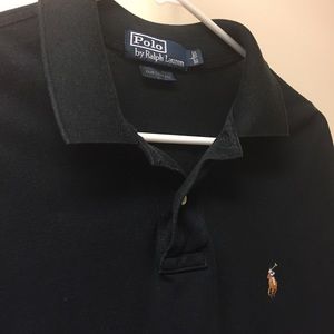 Polo by Ralph Lauren black pique polo size Large